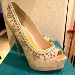 Betsy Johnson bling heels size 7 1/2